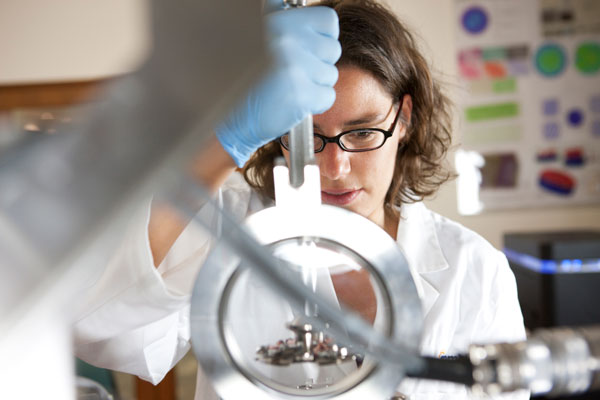 Scientist undertaking cameca local electrode atom probing, University of Sydney