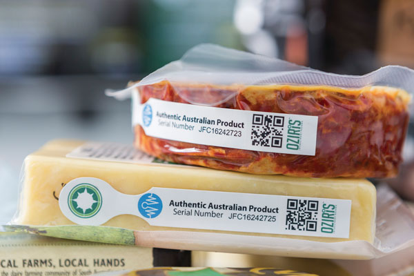QR code on dairy and meat products to authenticate the product, track delivery and product information, and trace it back to where and when it was produced.
