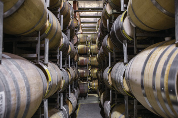 Wine barrels in a South Australian winery