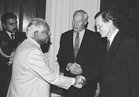 Mr K R Narayanan meeting Michael Abbot