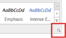 A screen shot highlighting the style