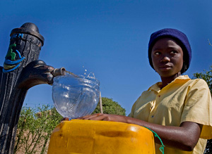 Woman talking to community health worker