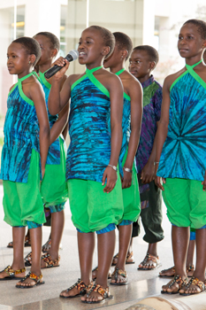 Children standing, talking