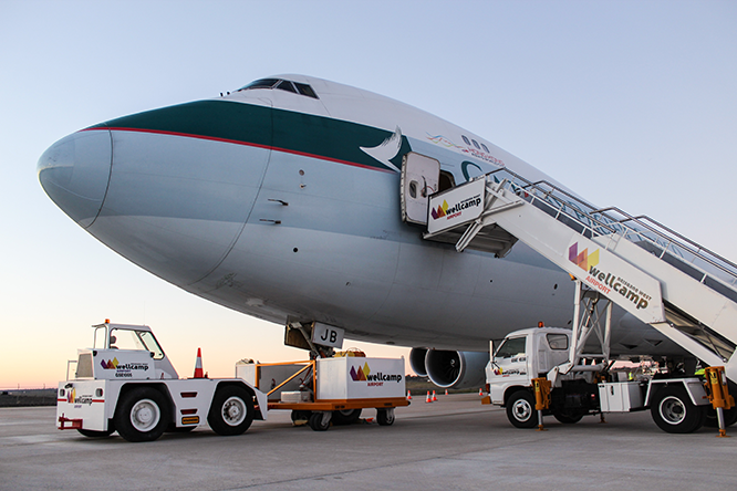 International cargo freighter being loaded with regional produce and goods at Toowoomba's Wellcamp Airport
