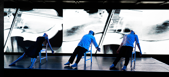 Counterpoise Development Showing, Adelaide 2021. Restless Company Dancers Madalene Macera, Michael Noble and Michael Hodyl