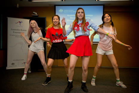 Four dancers performing