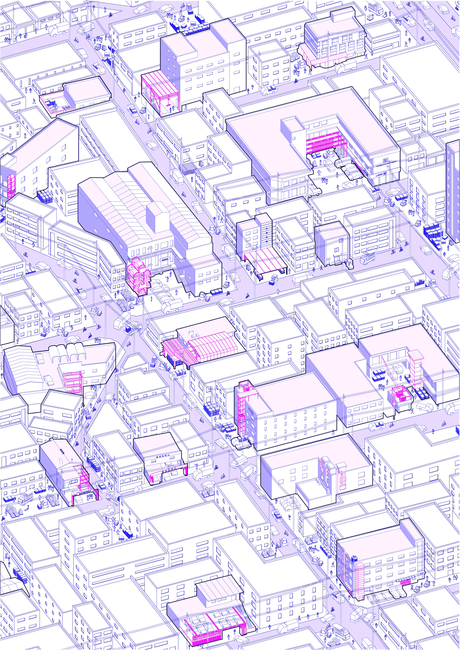 A graphic of buildings which are tightly held in Seoul. 