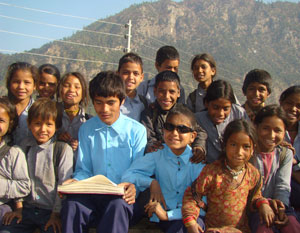 Large group of children.