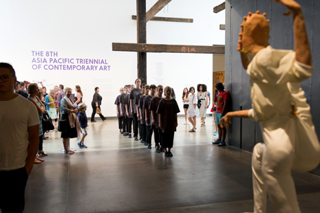 Dance students perform in public gallery space