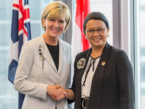 Minister for Foreign Affairs, Julie Bishop, and Her Excellency Retno Marsudi, Minister for Foreign Affairs