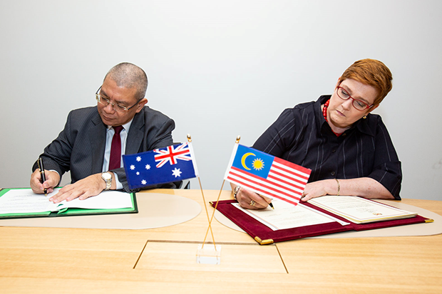 Malaysian Foreign Minister the Hon Dato’ Saifuddin Abdullah and Australian Minister for Foreign Affairs, Senator the Hon Marise Payne
