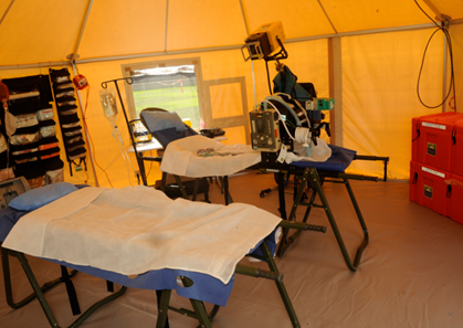 Room with medical beds and other equipment