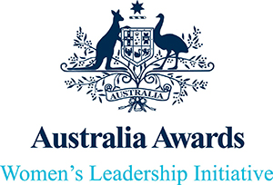Australia Awards Women's leadership initiative logo.