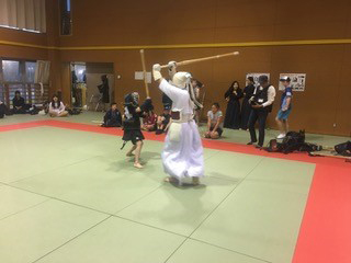 Students participating in Kendo