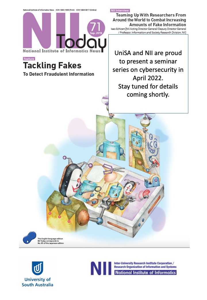 Poster for Cybersecurity seminar (forthcoming April 2022).
