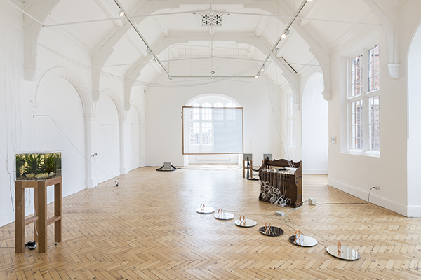 Yuko Mohri, Flutter, 2018. Installation view at Voluta (2018)
