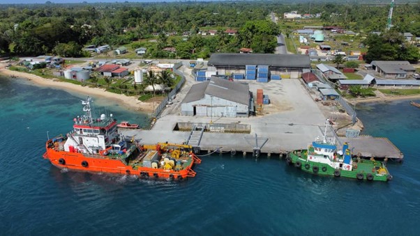 Ariel view of Kavieng Port, Papua New Guinea.