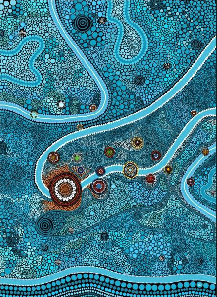 Maggie-Jean Douglas artwork titled ‘Australia, the Pacific Islands and their people’. 