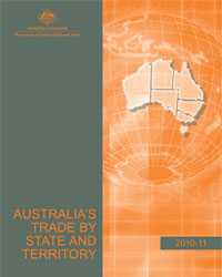 Front cover of Australia's Trade By State and Territory 2010-11 publication