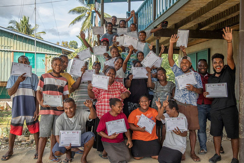 Group photo of graduates from the Disaster READY-supported Emergency Response Training.