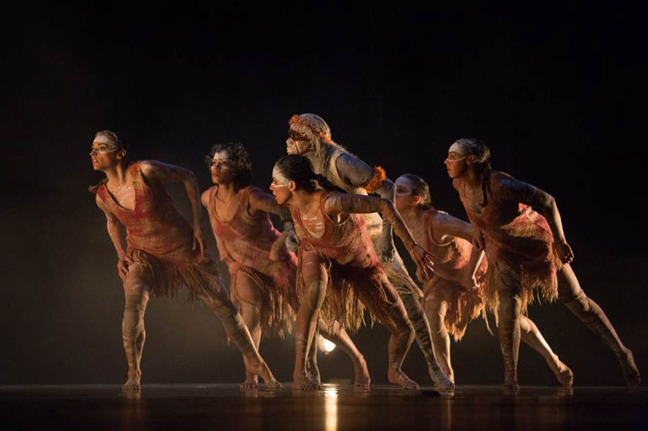 Bangarra performers take a curtain call at the Hanoi Opera House in February 2013 following a performance of Spirit