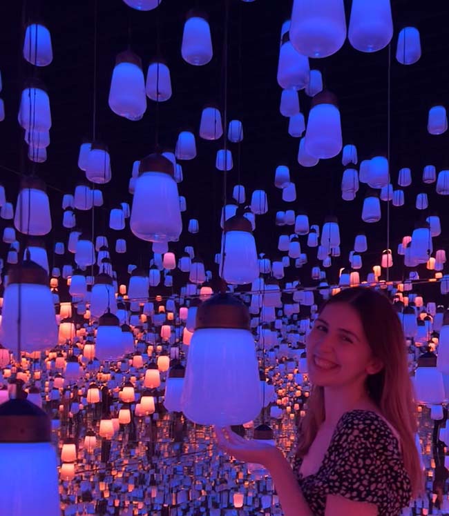 Beatrice on her visit to teamLab Borderless, an interactive gallery in Tokyo