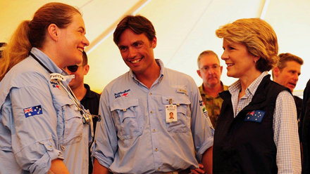 Foreign Minister Bishop At the Australian field hospital in Tacloban