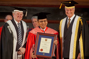 Indonesian Vice-President Dr Boediono receiving his honorary doctorate