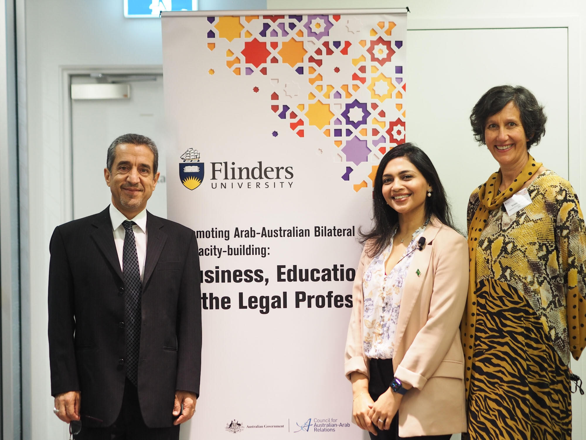 Flinders University Arab-Australia Team members including Associate Professors Hossein Esmaeili and Vivienne Brand (Flinders University, Adelaide) and Dr Reem Alothmany (King AbdulAziz University, Saudi Arabia)