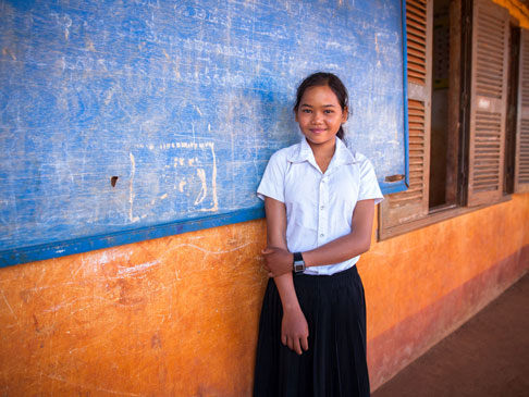 Photo of girl outside of classroom