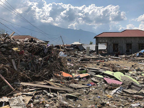 Photo of damage and destruction from earthquake to Palu and Dongala in Central Sulawesi.