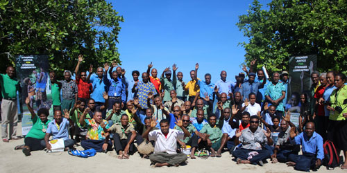 Village court officials posing for photo.