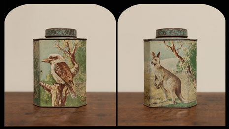 Containers with illustrations of a kangaroo and a koala