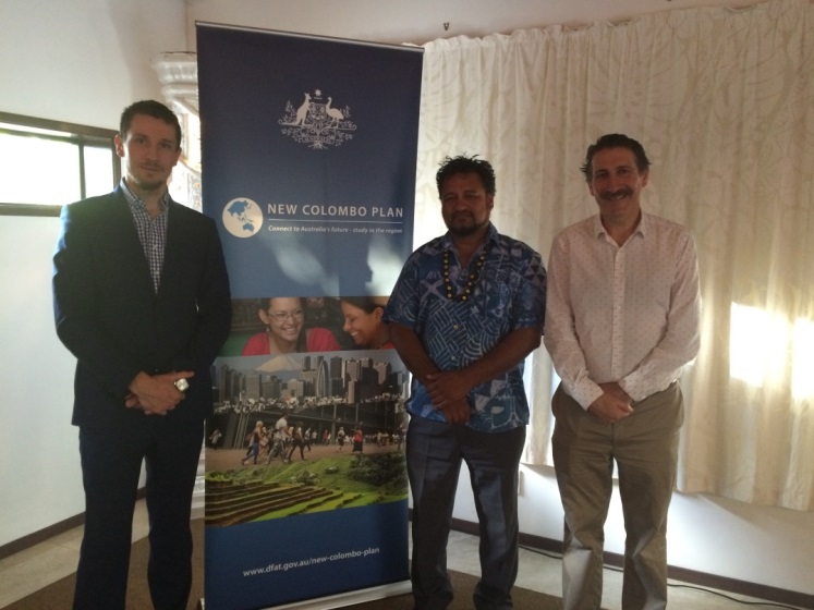Deputy High Commissioner Mr Andrew Cumpston; Minister of Internal Affairs Mr Albert Nicholas and Associate Professor Mark Pollard