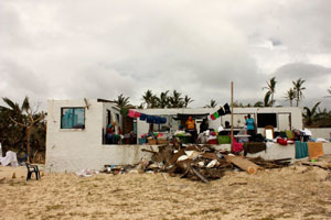 A demolished building