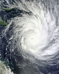 Satellite photo of a cyclone