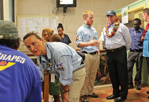 People talking in a medical room