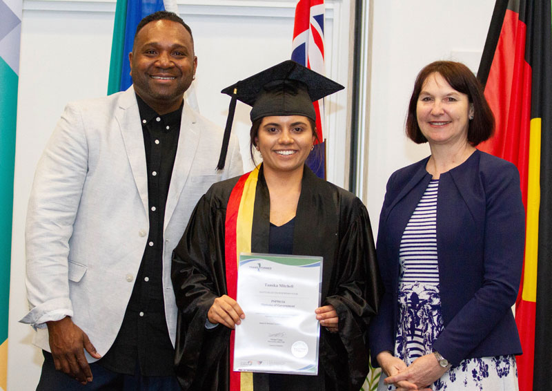 Photo of Dion Devow and Kerri Hartland at Tamika Mitchell's IAGDP graduation ceremony