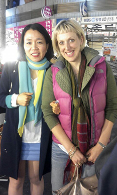 Dr Emma Campbell and Eunkoo Lee posing for the camera