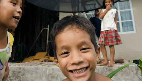 A smiling Nauruan boy