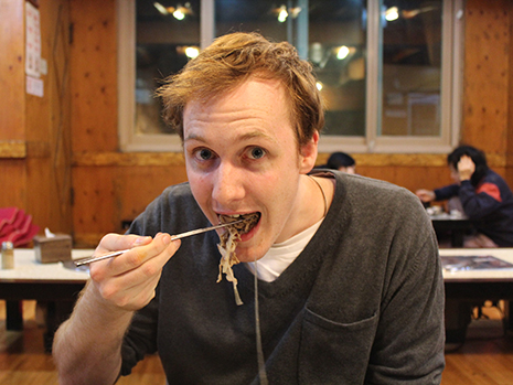 Elliott sampling bulgogi beef noodle.
