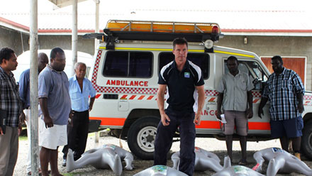 Emergency workers undertaking training in Solomon Islands.