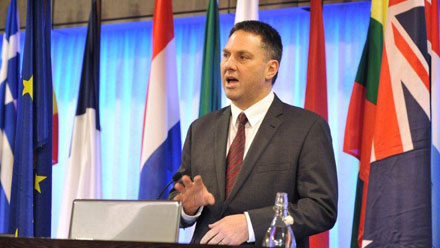 Richard Marles delivering speech