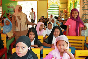 Muslim children in a classroom