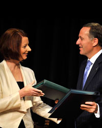 Photo of Australia Prime Minister Gillard and New Zealand Prime Minister Key