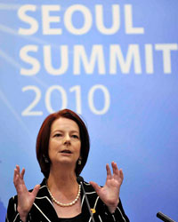 Photo: Prime Minister Julia Gillard at the G20 Seoul Summit.