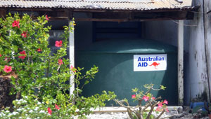 image of an ausaid branded water tank