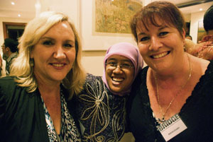 Kathy McVeigh, Siti Khodijah and Melinda Douglas together in Jakarta