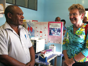Senator McLucas and Dr Smith at the Daru Laboratory