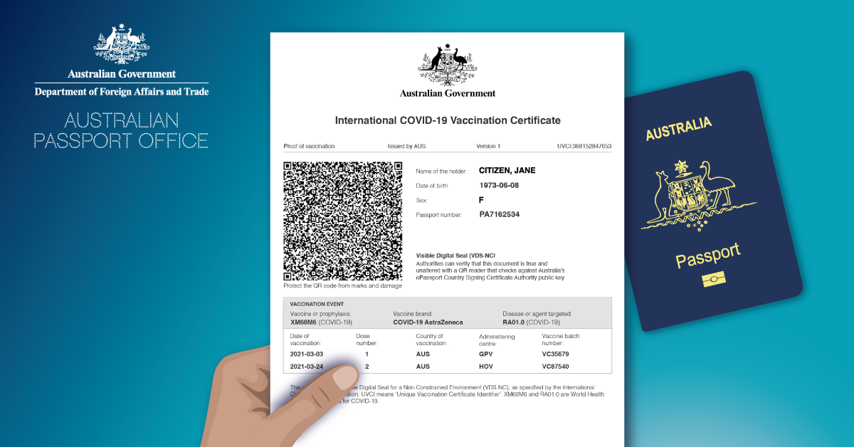 image of a International COVID-19 Vaccination Certificate